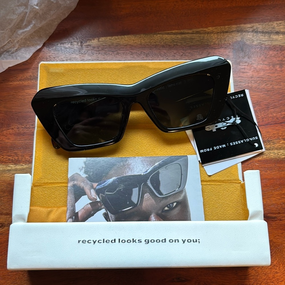 NWT. Szade recycled sunglasses with case.